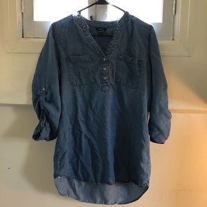 Soft denim tunic top